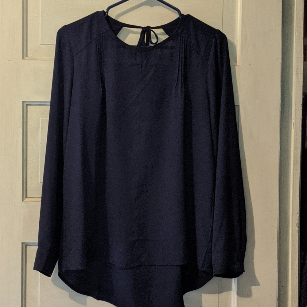 Blue Tie Back Blouse